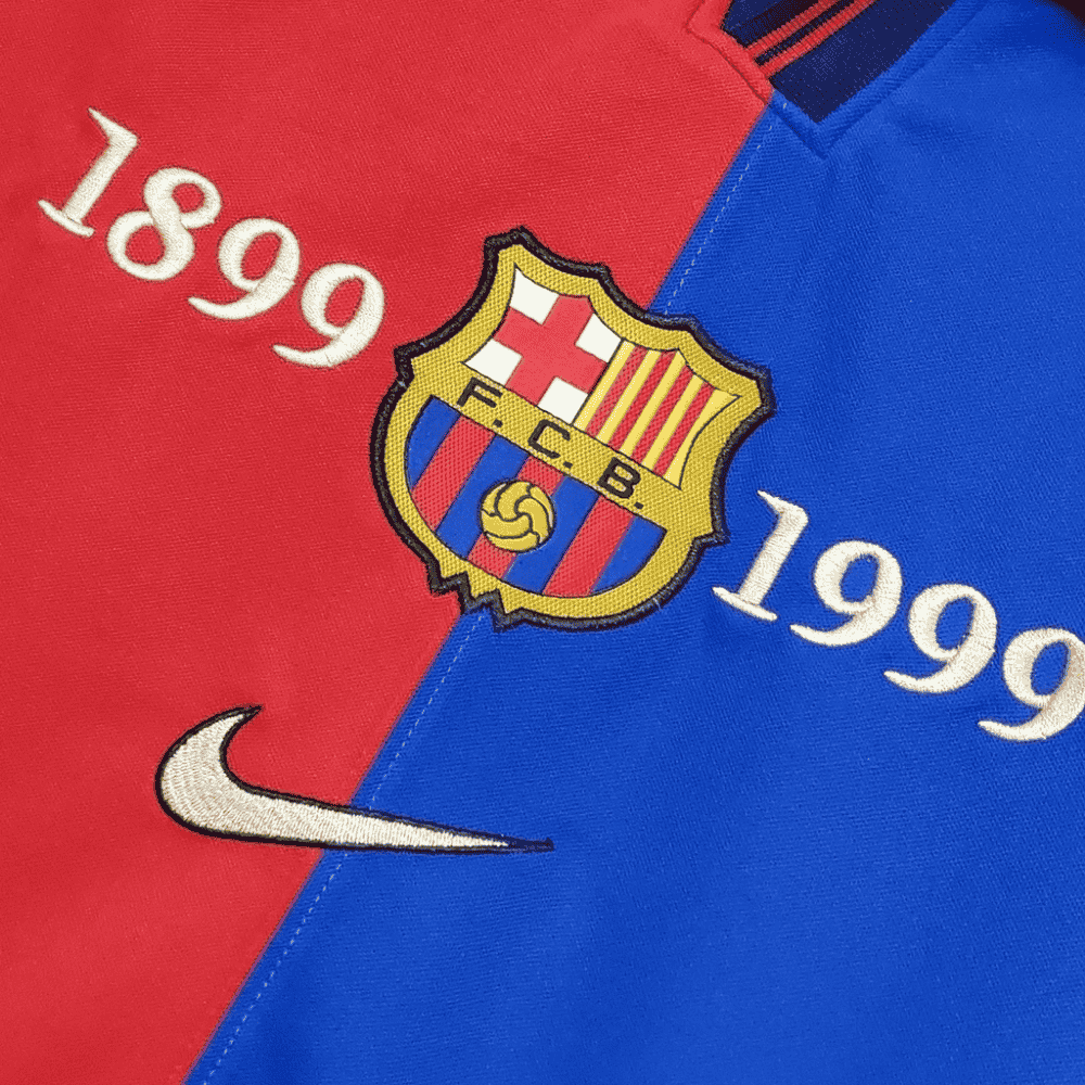 Camisa Barcelona Centenário 1999 Torcedor Azul e Vermelha Masculina