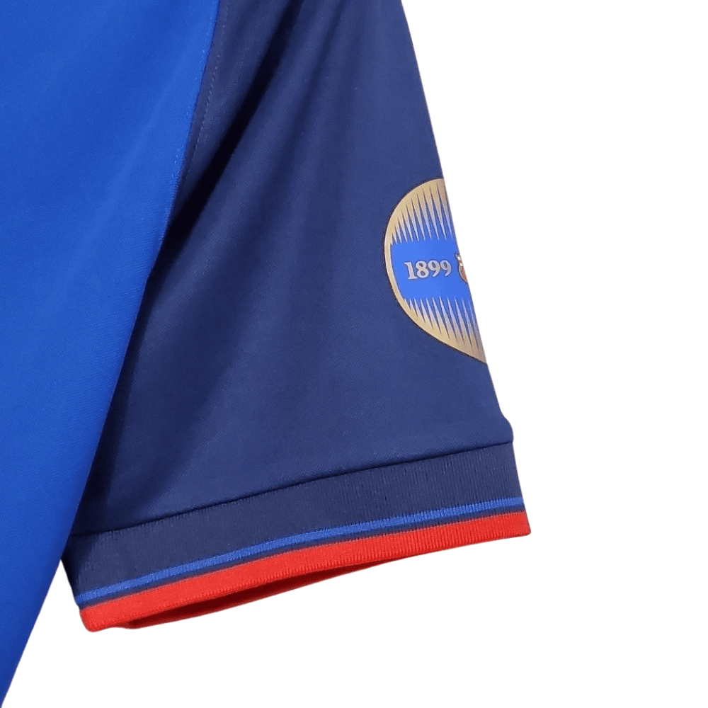 Camisa Barcelona Centenário 1999 Torcedor Azul e Vermelha Masculina