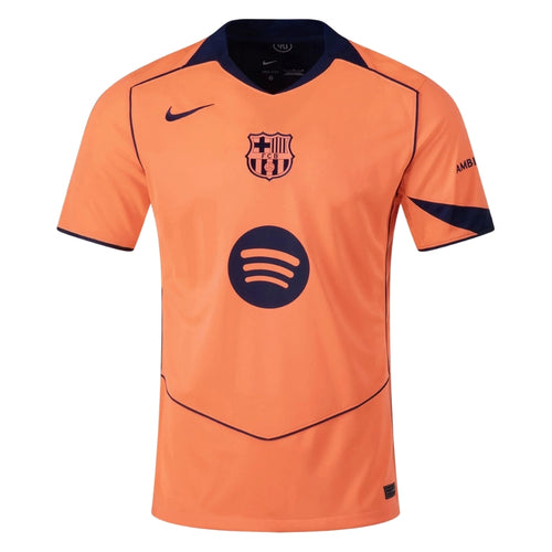 Camisa Barcelona III 25/26 Torcedor Total 90 Nike Masculina Laranja Azul Marinho