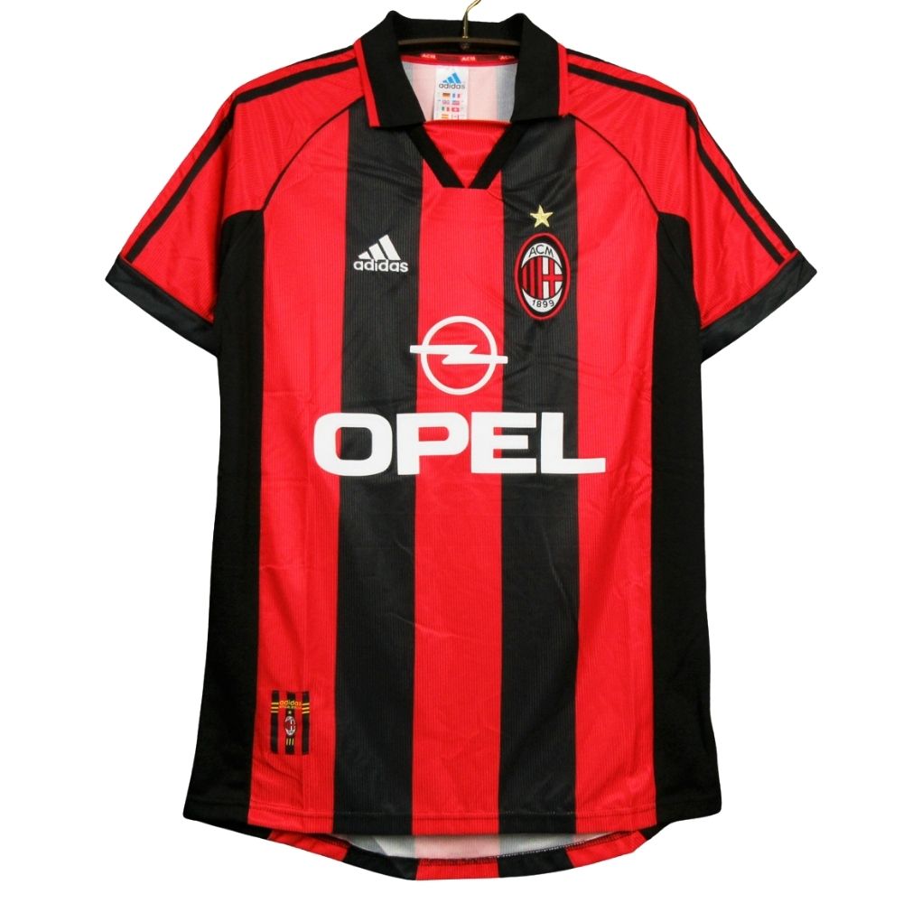 Camisa Futebol AC Milan 1998-99 Home Torcedor Masculina Listrada