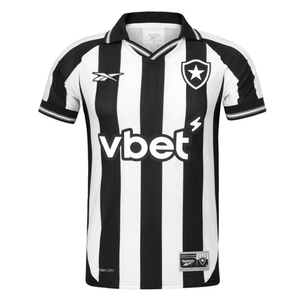 Camisa Futebol Botafogo I 25/26 Torcedor Reebok Listrada Masculina