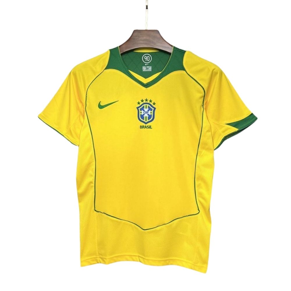 Camisa Futebol Brasil Retrô 04/05 I Total 90 Amarela Masculina