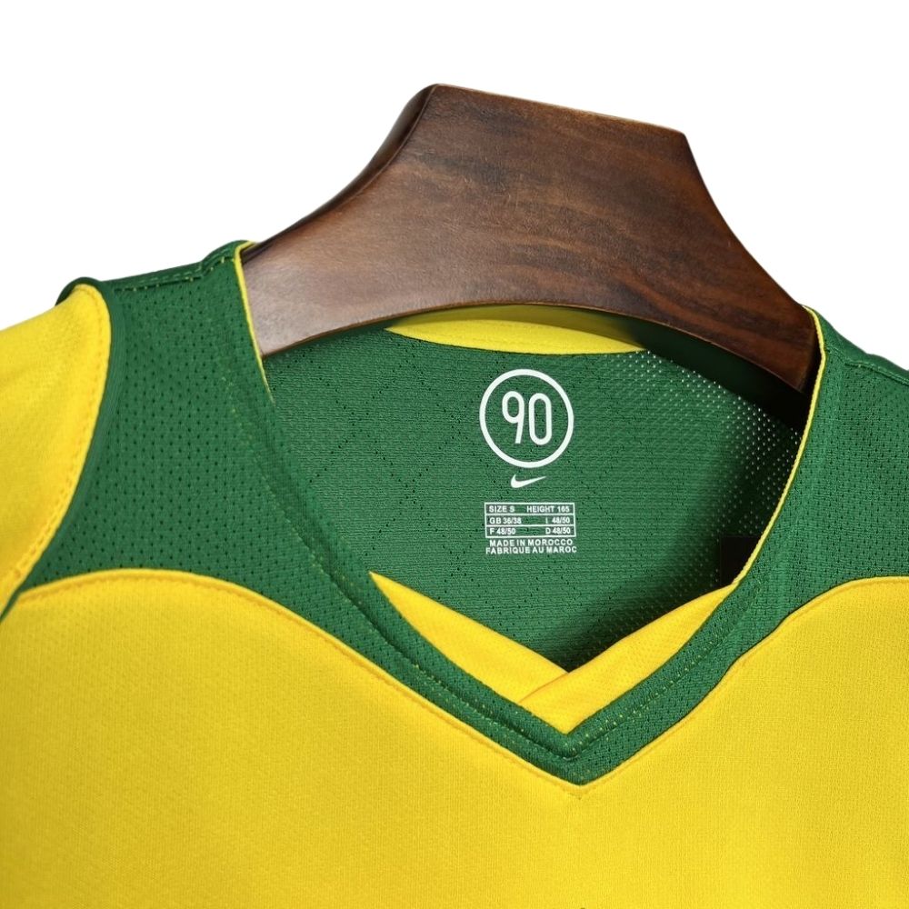 Camisa Futebol Brasil Retrô 04/05 I Total 90 Amarela Masculina