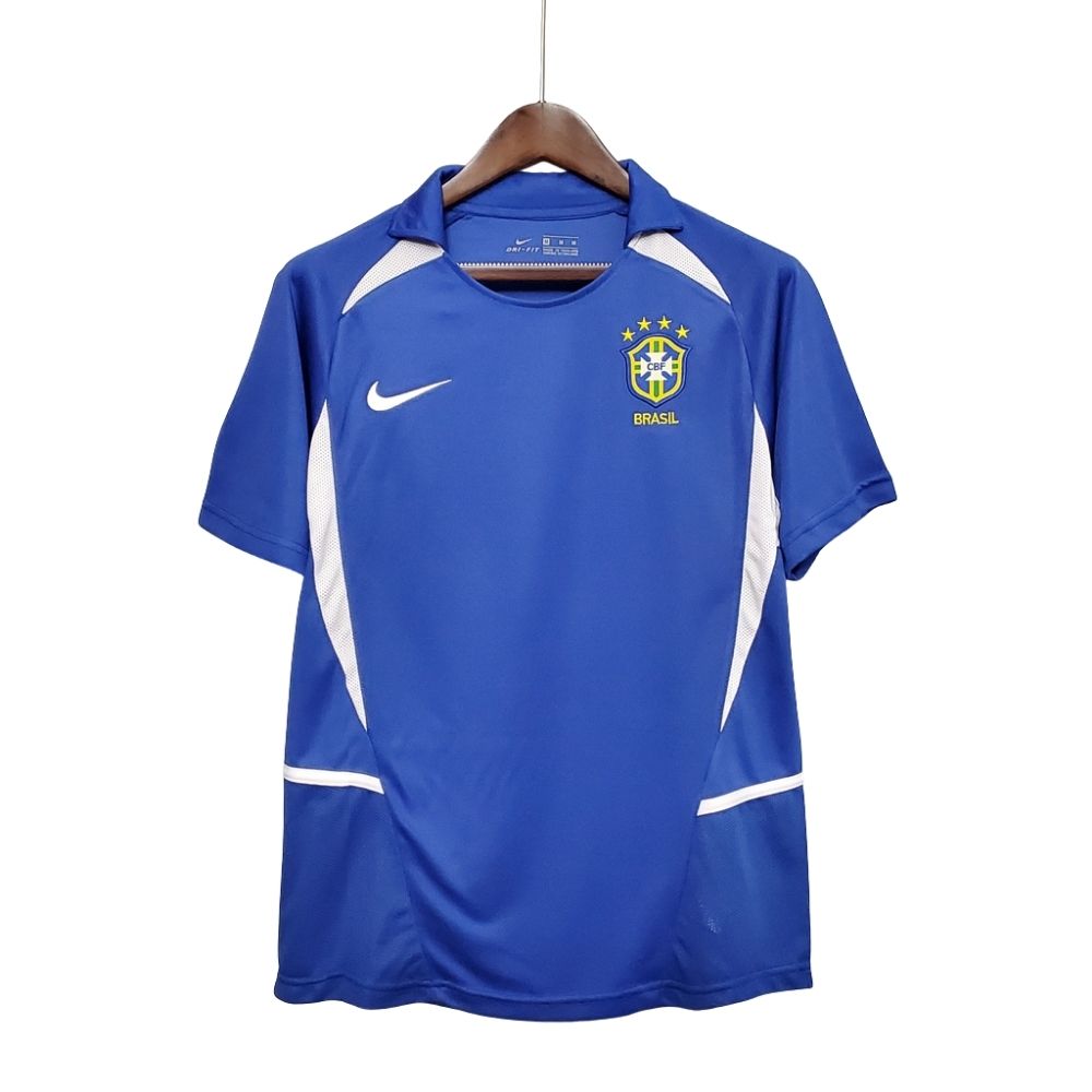 Camisa Futebol Brasil Retrô 2002 II Azul Masculino