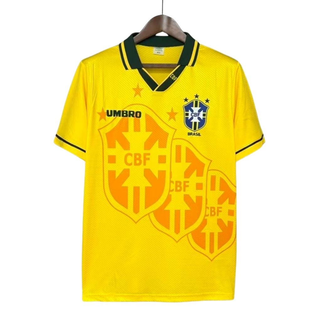 Camisa Futebol Brasil Retrô I Copa do Mundo 1994 Amarela Masculina