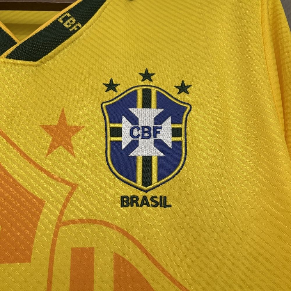 Camisa Futebol Brasil Retrô I Copa do Mundo 1994 Amarela Masculina