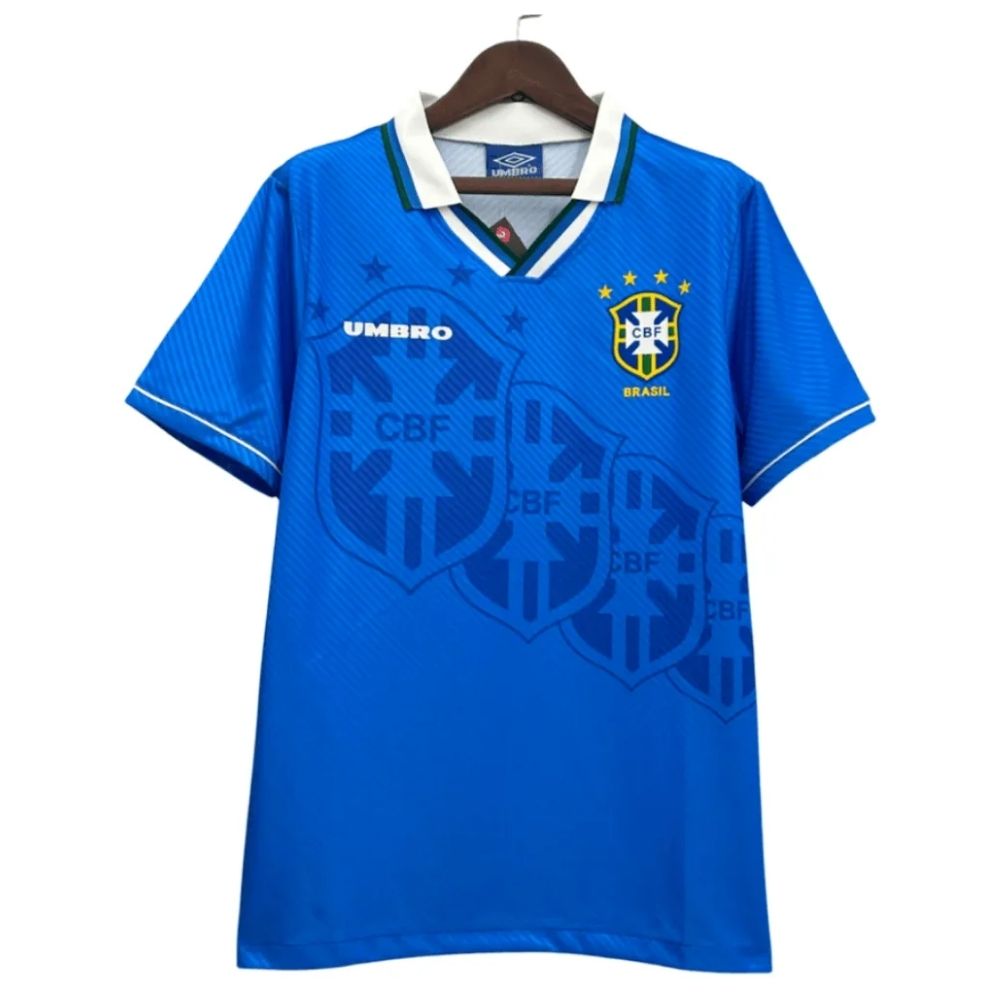 Camisa Futebol Brasil Retrô II Copa do Mundo 1994 Azul Masculina