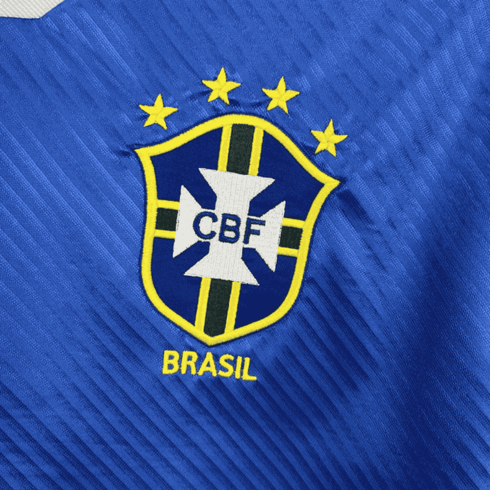 Camisa Futebol Brasil Retrô II Copa do Mundo 1994 Azul Masculina