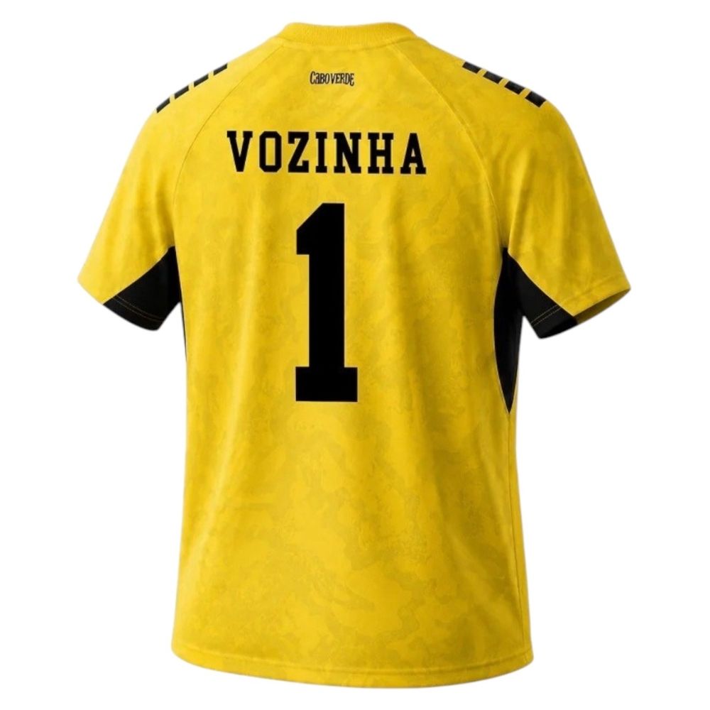 Camisa Futebol Cabo Verde Goleiro Vozinha 1 Copa do Mundo 2026 Torcedor Amarela Masculina