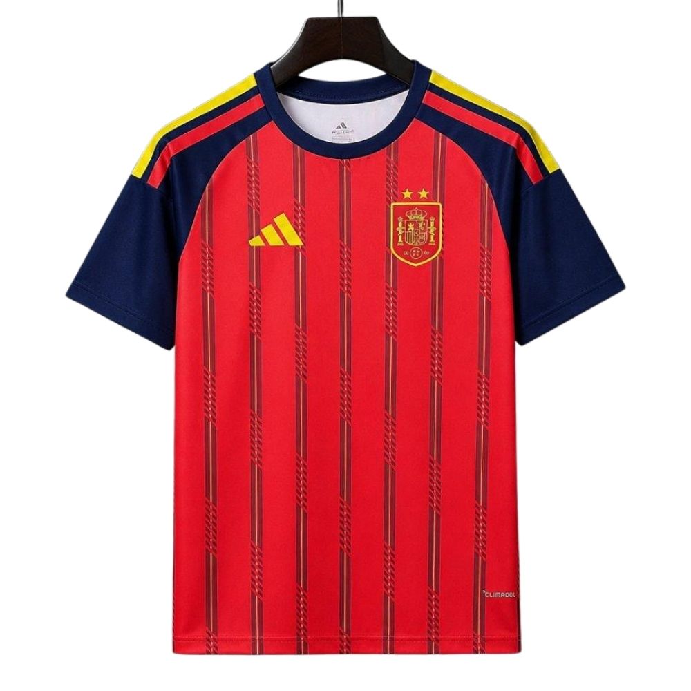 Camisa Futebol Espanha Campeã Copa do Mundo 2026 I Torcedor Vermelha Masculina