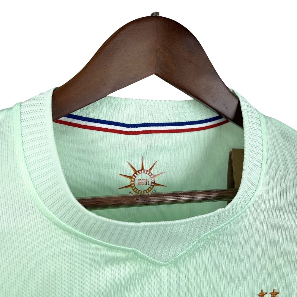 Camisa Futebol França Copa do Mundo 2026 II Torcedor Verde Claro Feminina