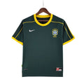 Camisa Futebol Goleiro Brasil Retrô 1998 Torcedor Verde Escuro Masculino