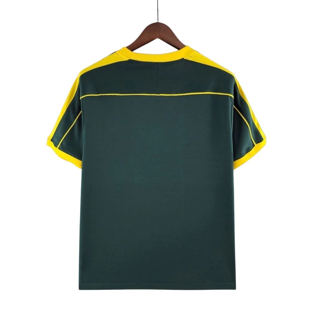 Camisa Futebol Goleiro Brasil Retrô 1998 Torcedor Verde Escuro Masculino