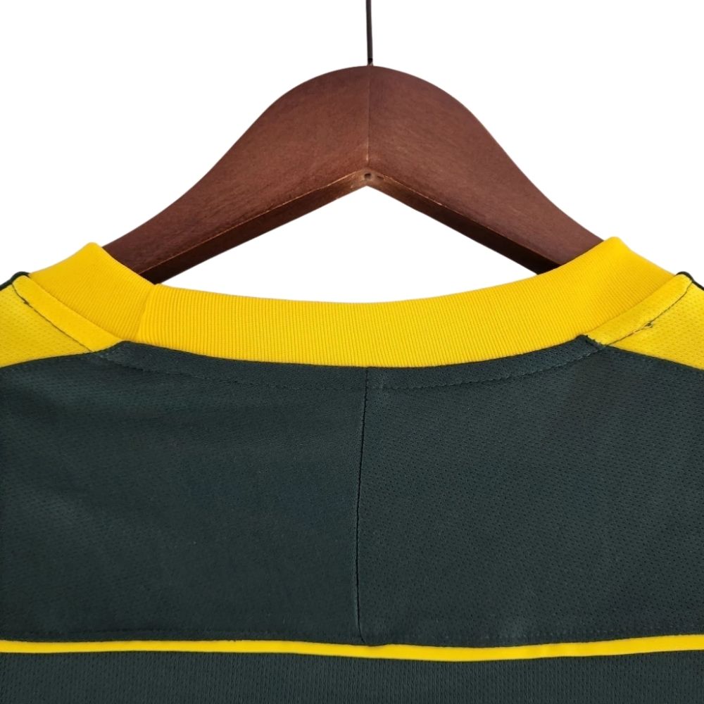 Camisa Futebol Goleiro Brasil Retrô 1998 Torcedor Verde Escuro Masculino