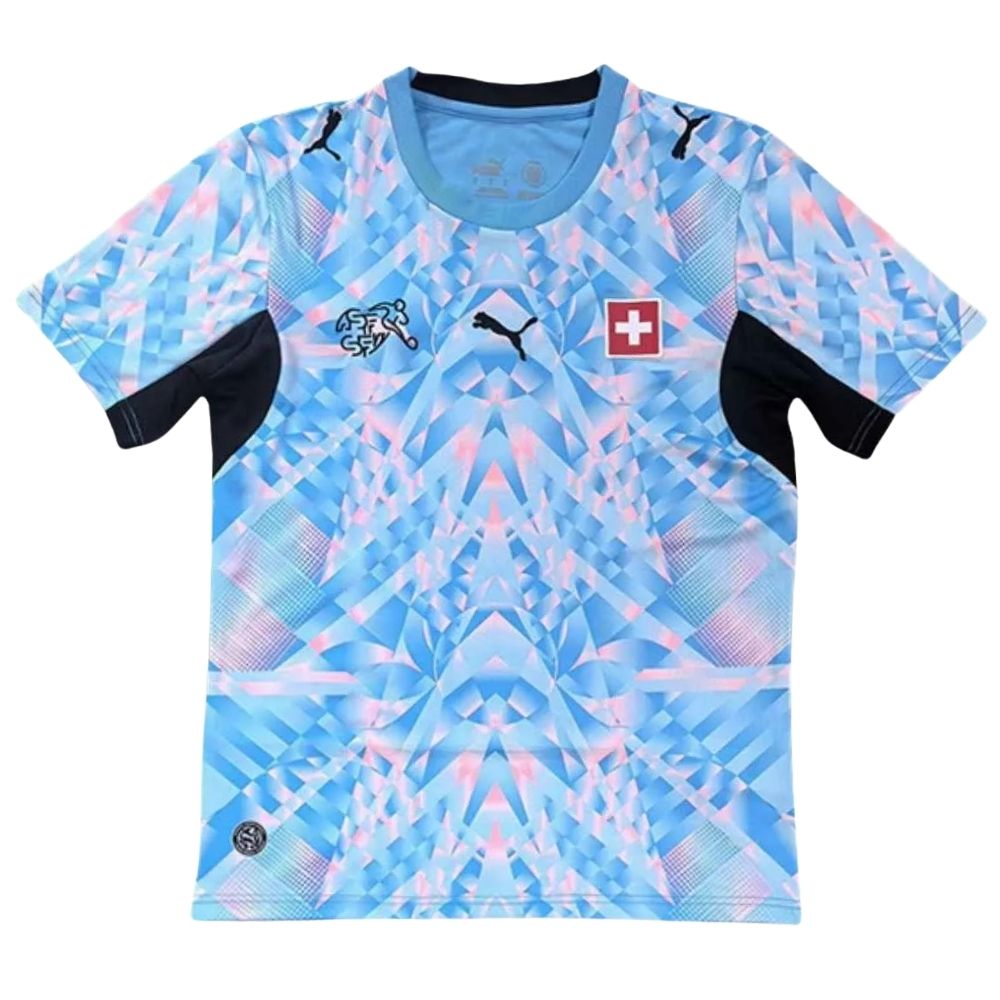 Camisa Futebol Goleiro Suiça Copa do Mundo 2026 Torcedor Azul Masculina