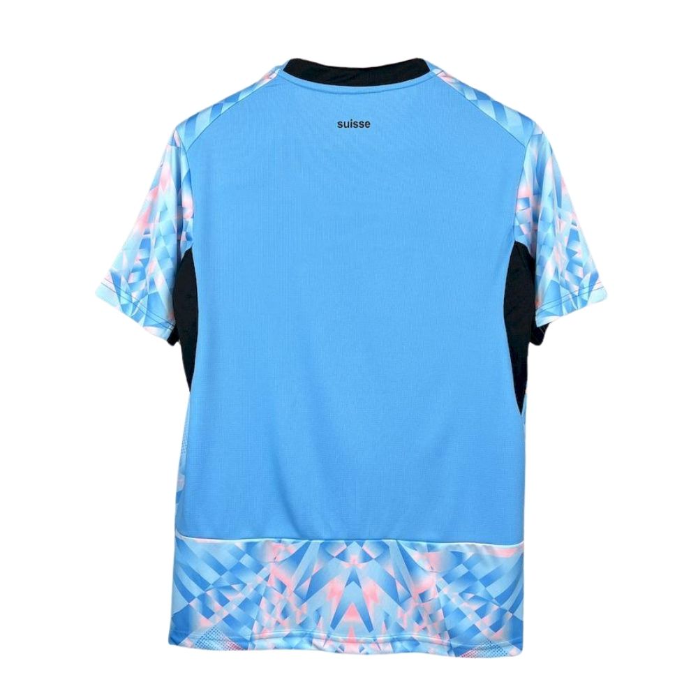 Camisa Futebol Goleiro Suiça Copa do Mundo 2026 Torcedor Azul Masculina