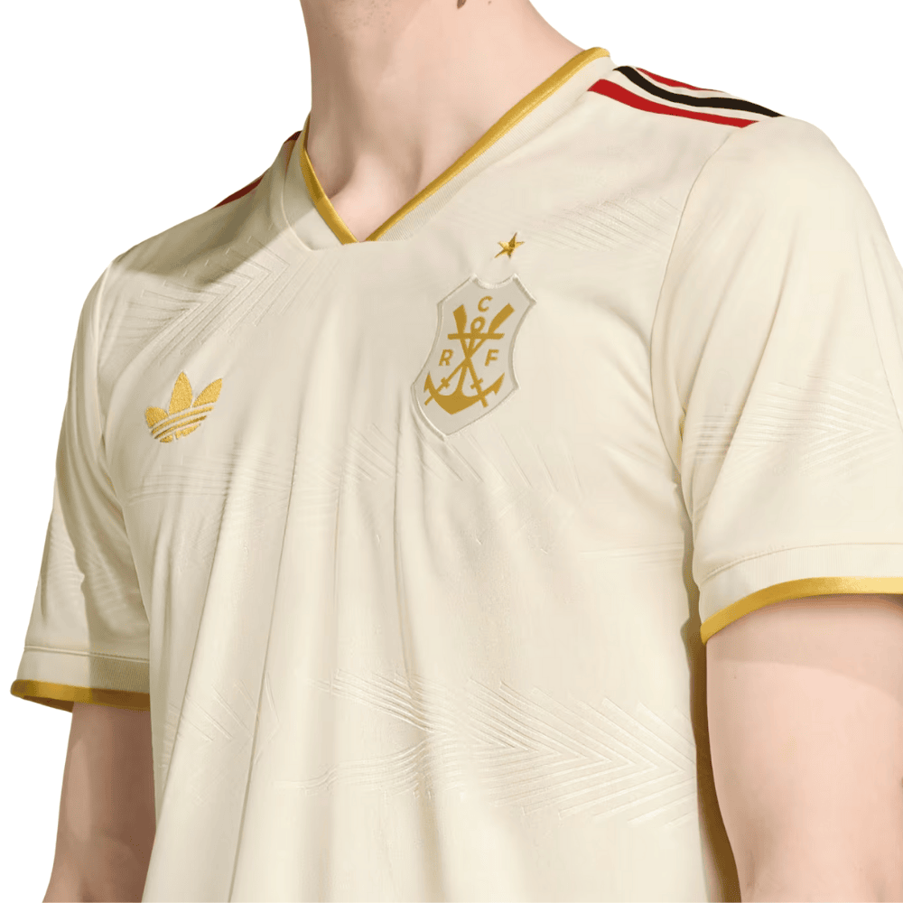 Camisa Futebol III 2025 Flamengo Torcedor Creme Masculina