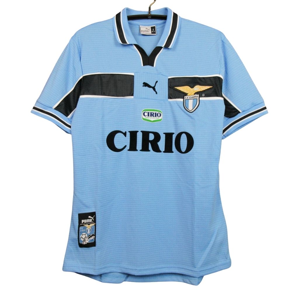 Camisa Futebol Lazio Centenary 1998-00 Home Torcedor Masculina Azul