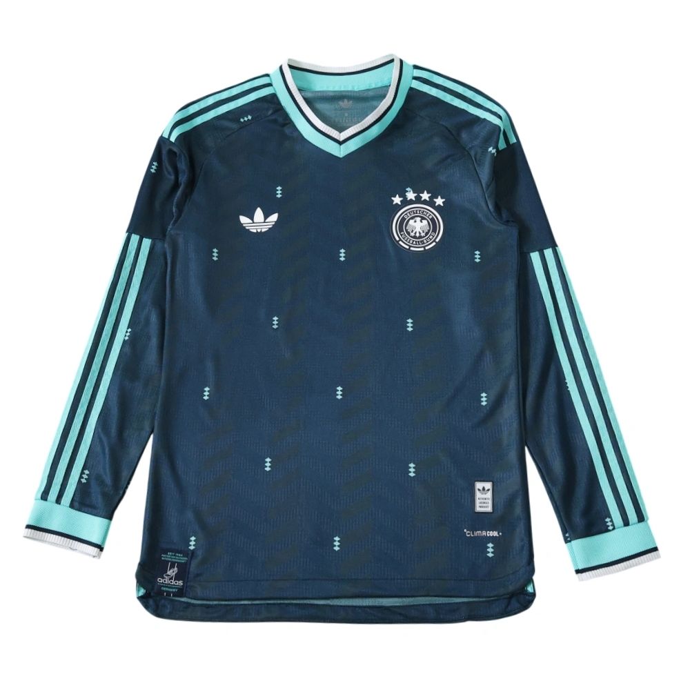 Camisa Futebol Manga Longa Alemanha II 2026 Torcedor Azul Masculina