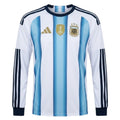 Camisa Futebol Manga Longa Argentina I 2026 Patch 2022 Torcedor Listrada Masculina