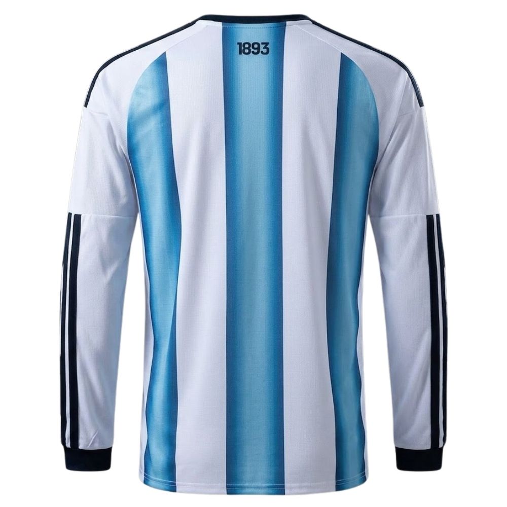 Camisa Futebol Manga Longa Argentina I 2026 Patch 2022 Torcedor Listrada Masculina