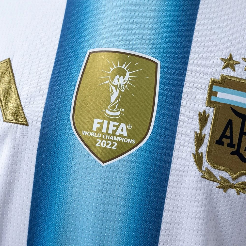 Camisa Futebol Manga Longa Argentina I 2026 Patch 2022 Torcedor Listrada Masculina