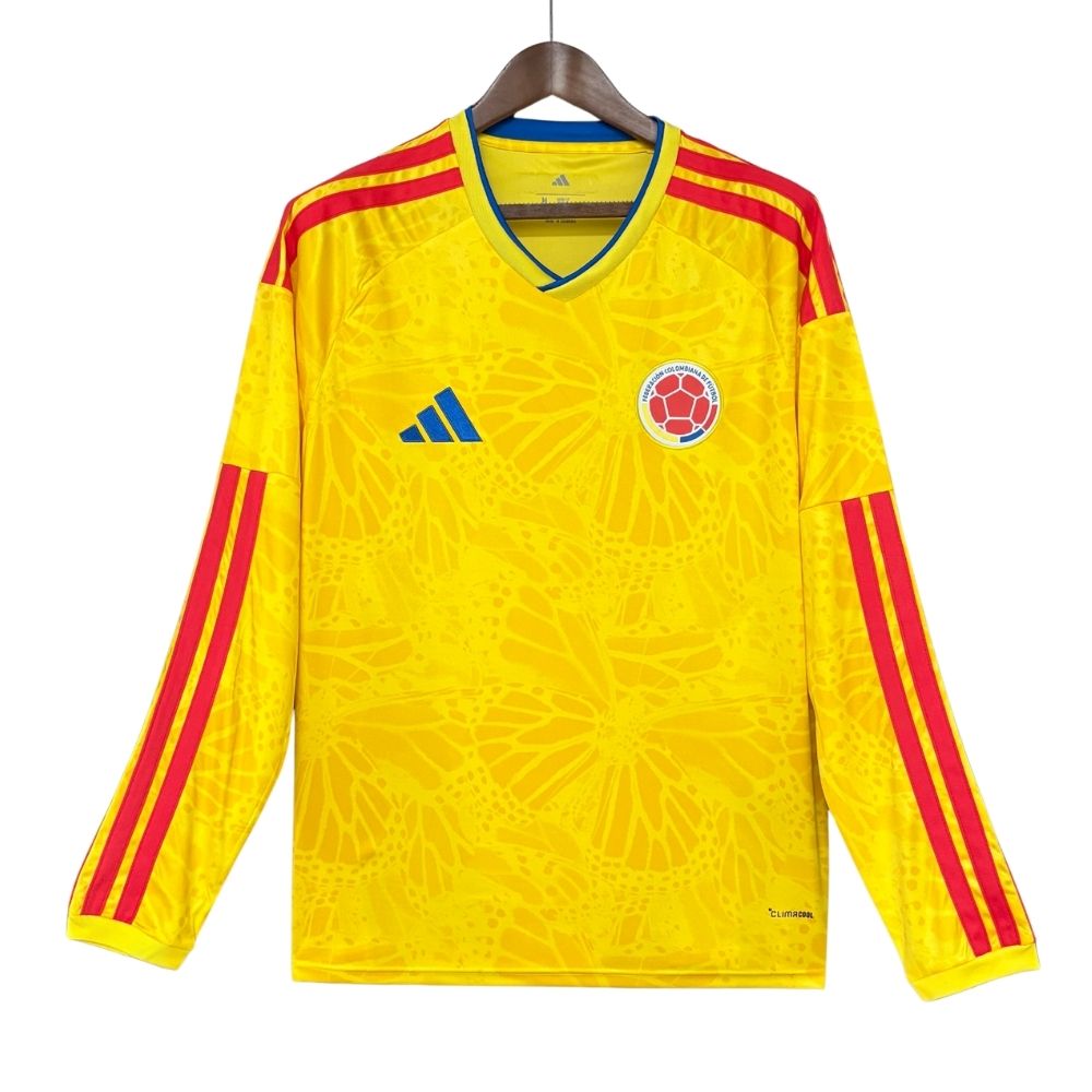 Camisa Futebol Manga Longa Colômbia I 2026 Torcedor Amarela Masculina