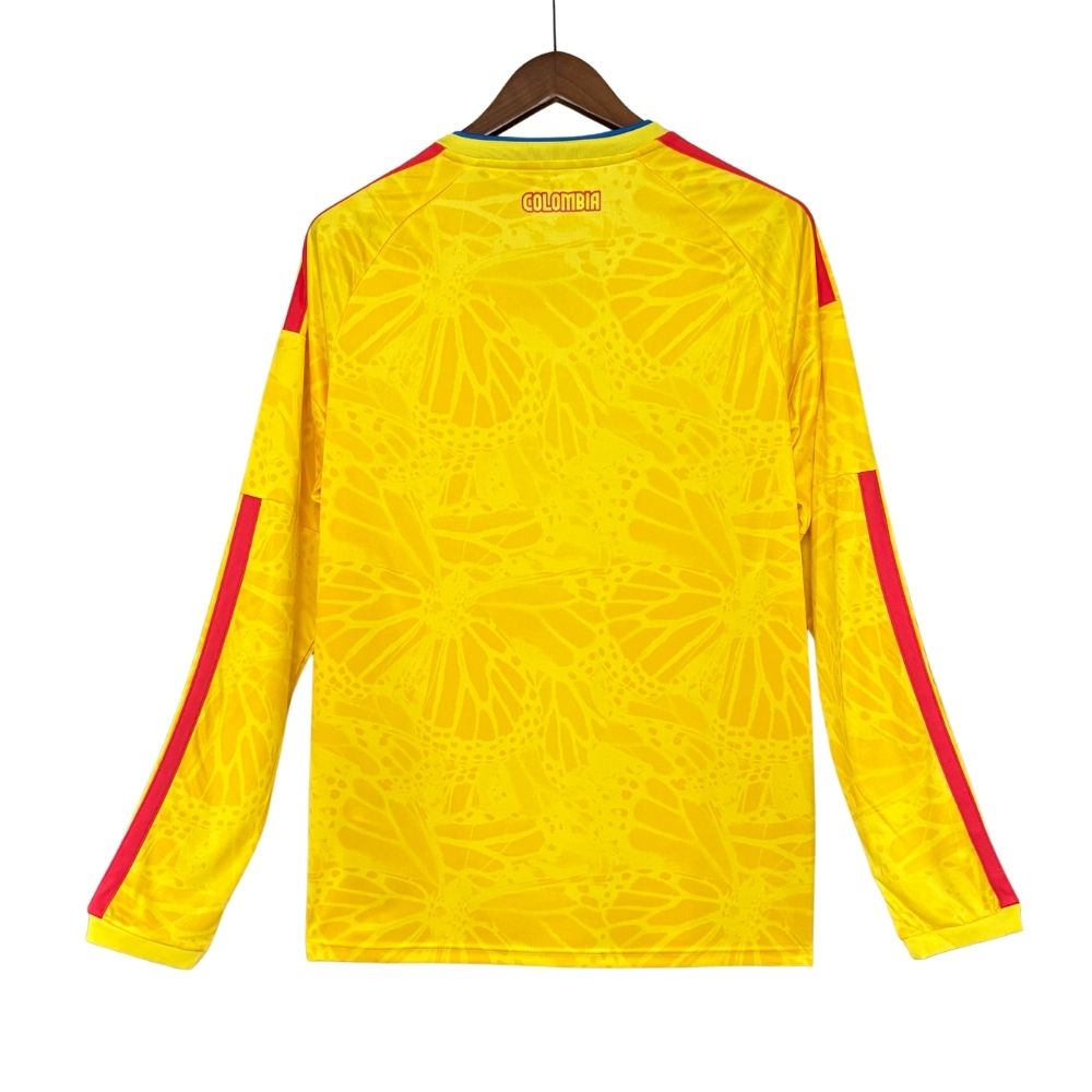 Camisa Futebol Manga Longa Colômbia I 2026 Torcedor Amarela Masculina