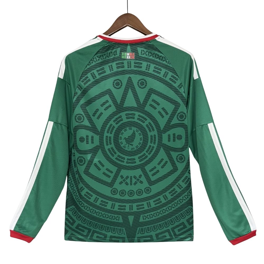 Camisa Futebol Manga Longa México I 2026 Torcedor Verde Masculina