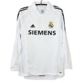 Camisa Futebol Manga Longa Real Madrid Retrô 2005/06 Home Torcedor Masculina Branca