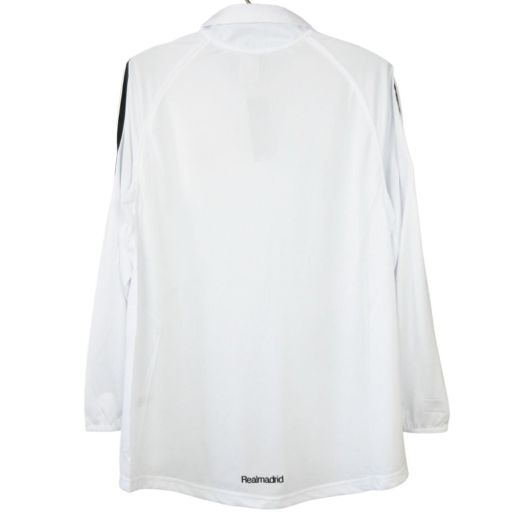 Camisa Futebol Manga Longa Real Madrid Retrô 2005/06 Home Torcedor Masculina Branca