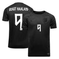 Camisa Futebol Noruega Erling Braut Haaland 9 Copa do Mundo 2026 II Torcedor Preto Masculina