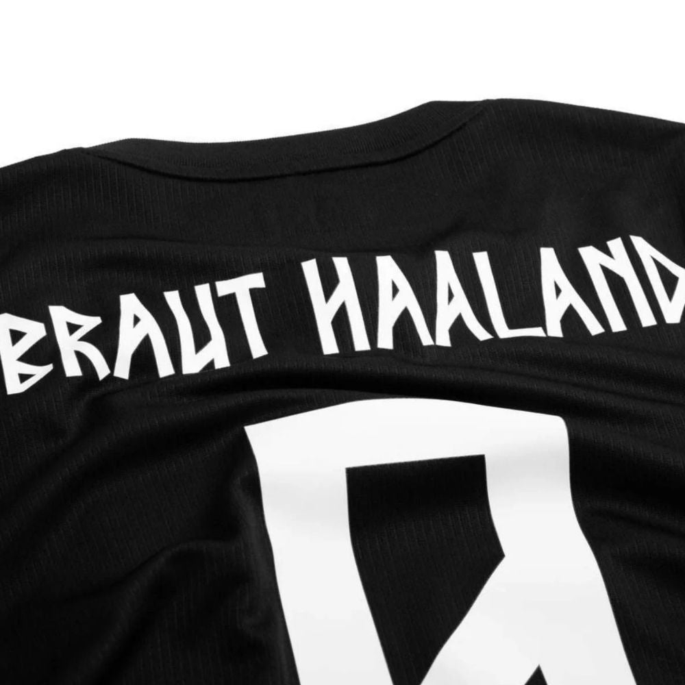 Camisa Futebol Noruega Erling Braut Haaland 9 Copa do Mundo 2026 II Torcedor Preto Masculina