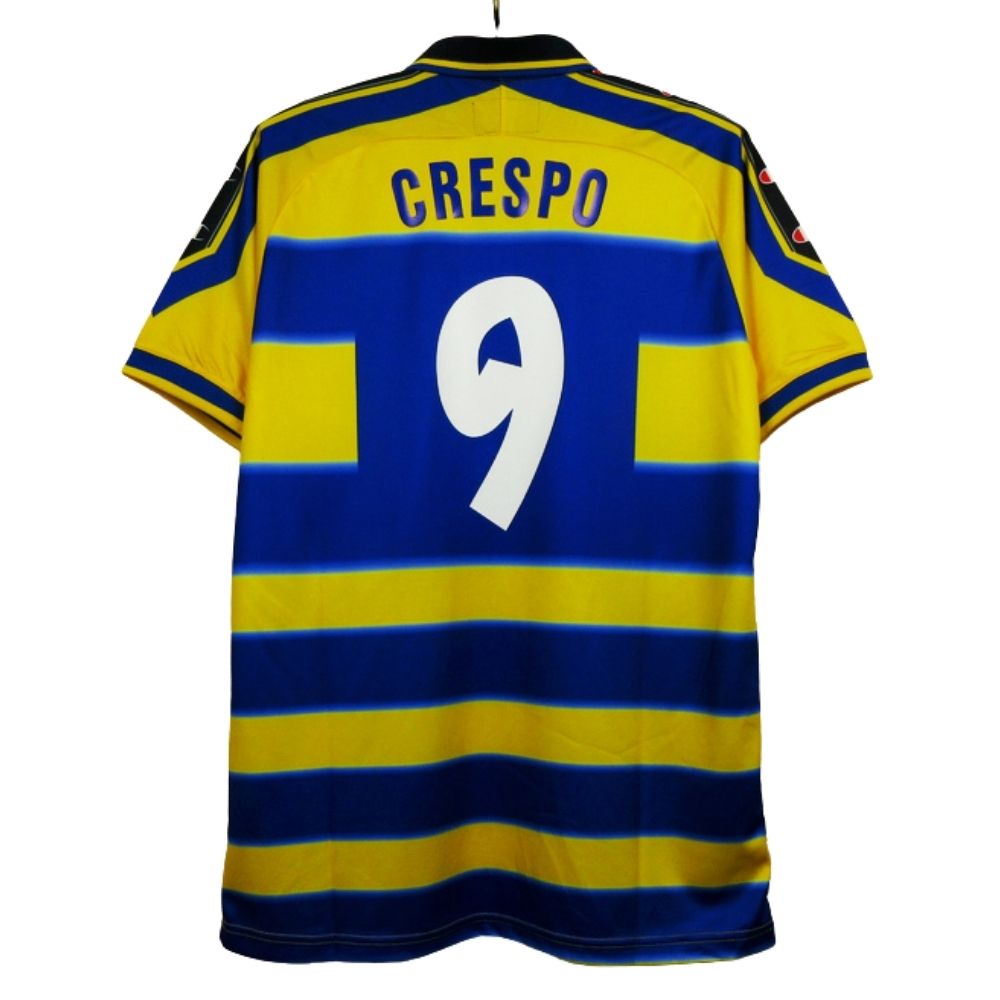 Camisa Futebol Parma 1999-00 Crespo 9 Home Torcedor Masculina Azul