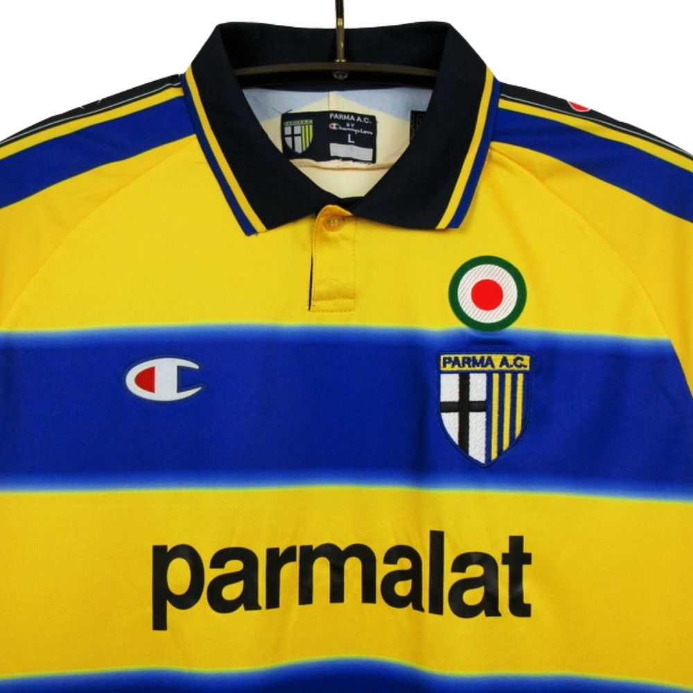 Camisa Futebol Parma 1999-00 Home Torcedor Masculina Azul