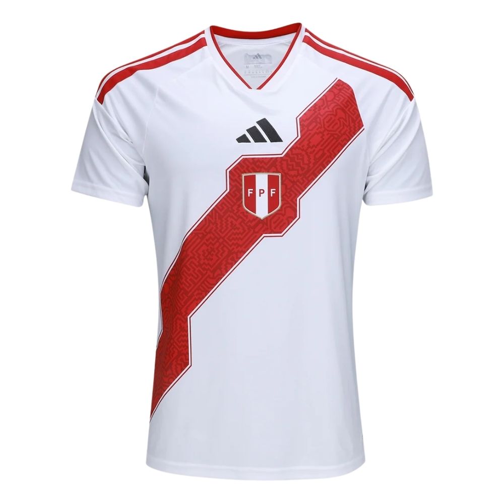 Camisa Futebol Peru Copa do Mundo 2026 I Torcedor Branca Masculina