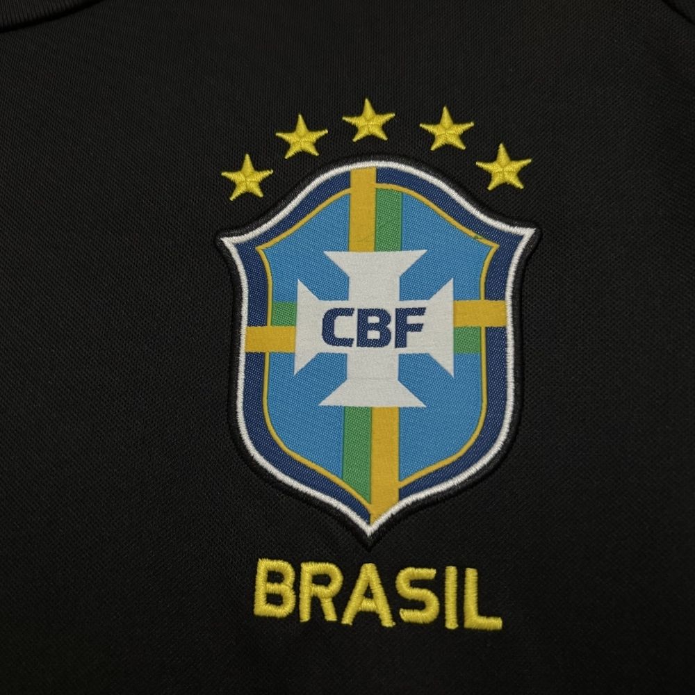 Camisa Futebol Seleção Brasileira Copa do Mundo 2026 Treino Preta Torcedor Masculina