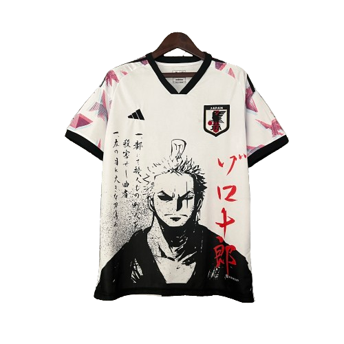 Camisa Futebol Japão II 23/24 Edição Especial Roronoa Zoro One Piece Torcedor Branca Masculina