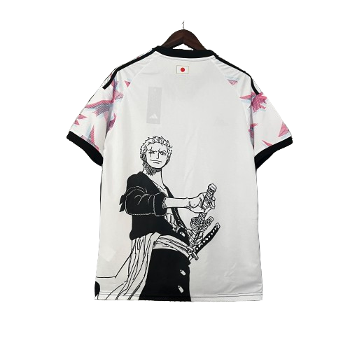 Camisa Futebol Japão II 23/24 Edição Especial Roronoa Zoro One Piece Torcedor Branca Masculina