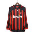 Camisa Futebol Manga Longa Retrô AC Milan 06/07 Torcedor Listrada Masculino