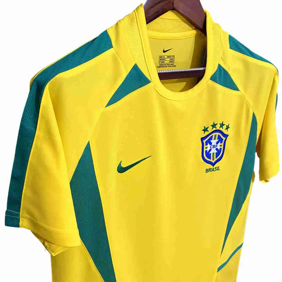 Camisa Futebol Brasil Retrô I 2002 Torcedor Amarela Masculina