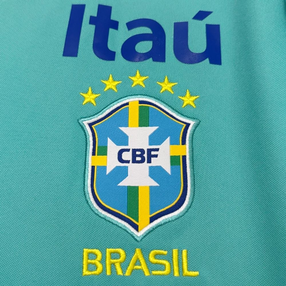 Camisa Seleção Brasileira Torcedor 2026 Treino Masculina Azul Turquesa