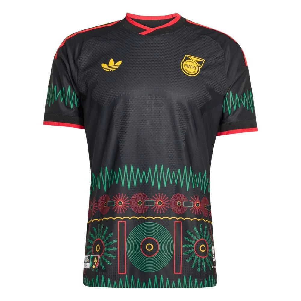 Camisa Seleção Jamaica Away Torcedor 2026 Adidas x Bob Marley Masculina Preta