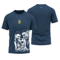 Camiseta All Sports Argentina Messi e Di Maria Copa de 2022 Azul Marinho Masculina