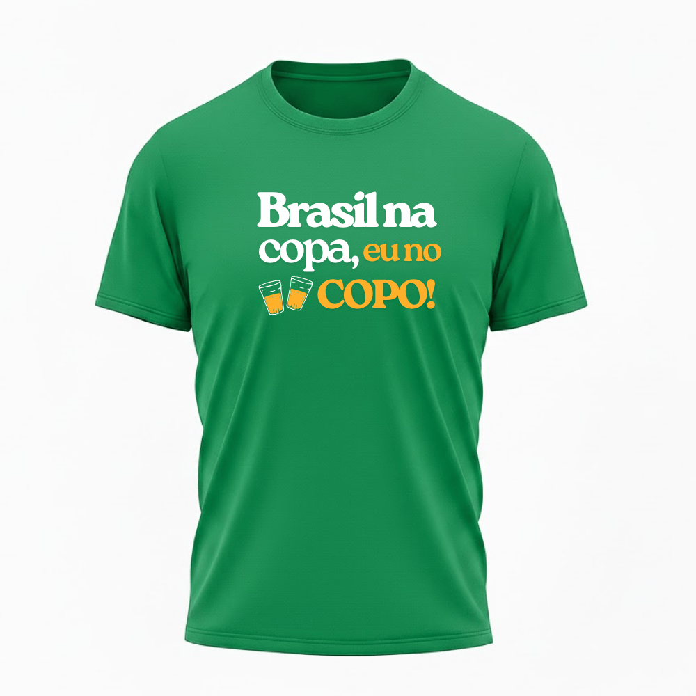 Camiseta All Sports Brasil na Copa do Mundo Eu No Copo Masculino Verde