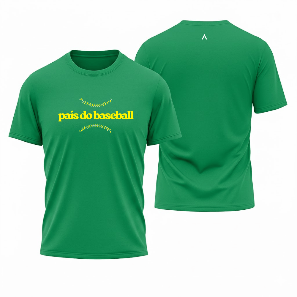 Camiseta All Sports Brasil Pais do Baseball Masculino Verde