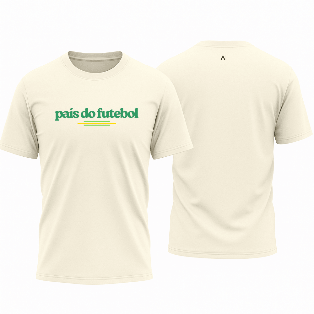 Camiseta All Sports Brasil Pais do Futebol Copa do Mundo Masculino Off White