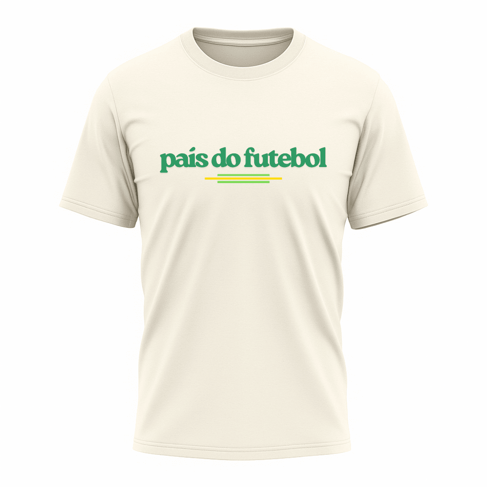 Camiseta All Sports Brasil Pais do Futebol Copa do Mundo Masculino Off White