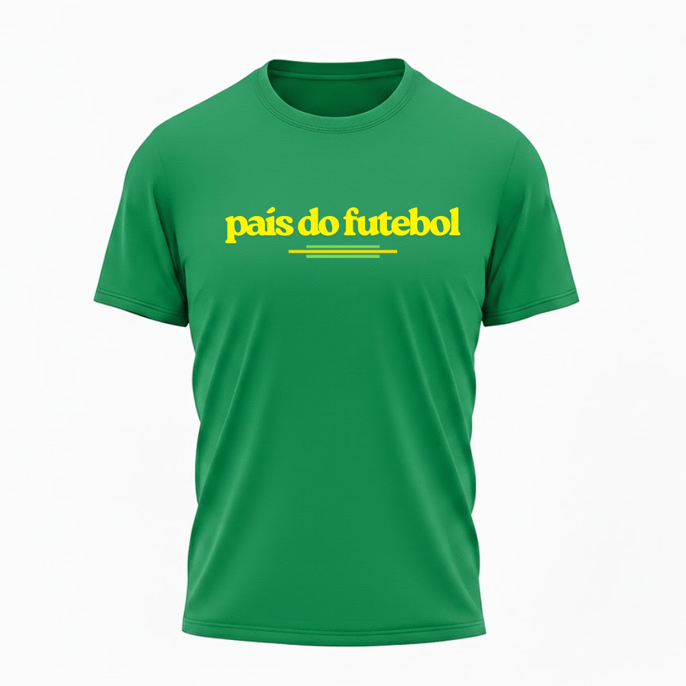 Camiseta All Sports Brasil Pais do Futebol Copa do Mundo Masculino Verde