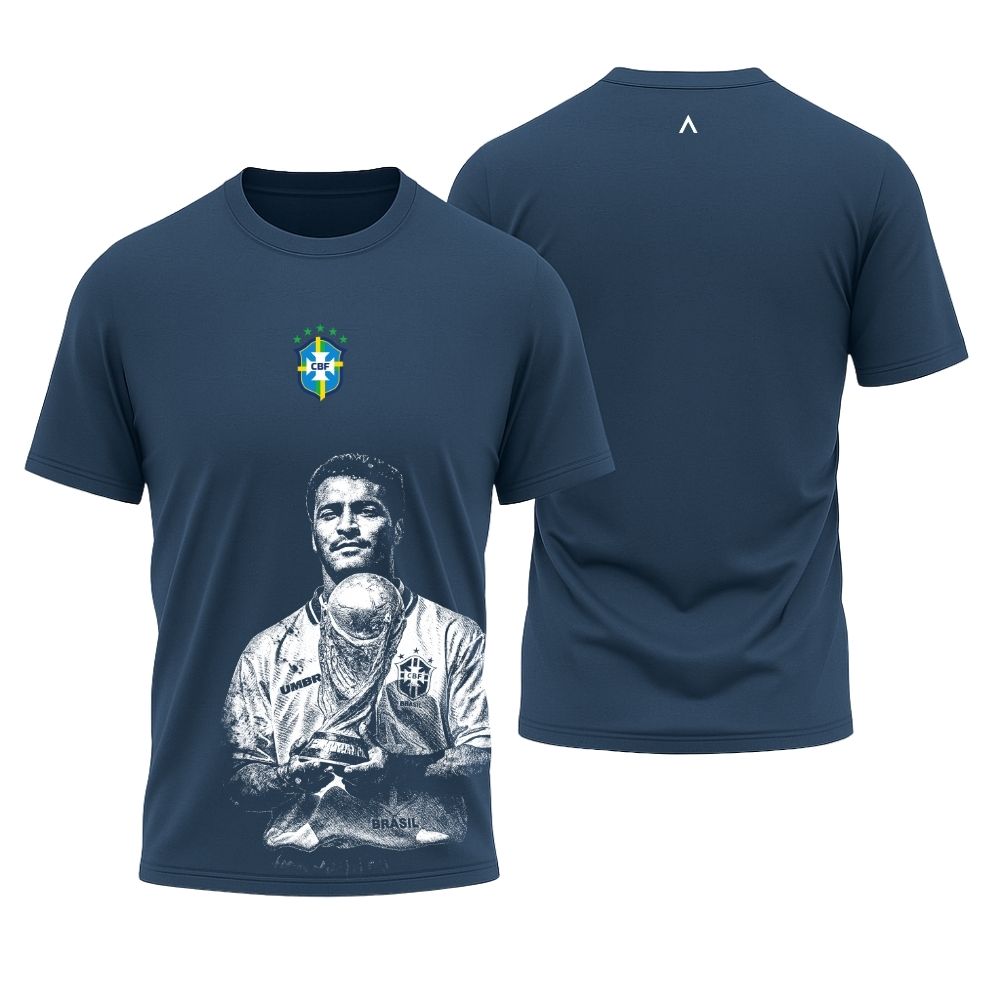 Camiseta All Sports Brasil Romário Copa de 1994 Azul Marinho Masculina